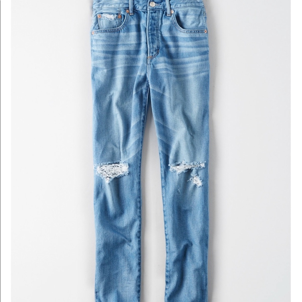 AE American Eagle HIGH-WAISTED GIRLFRIEND JEAN 14